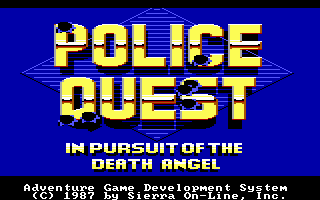 Title screen of Police Quest: In Pursuit of the Death Angel