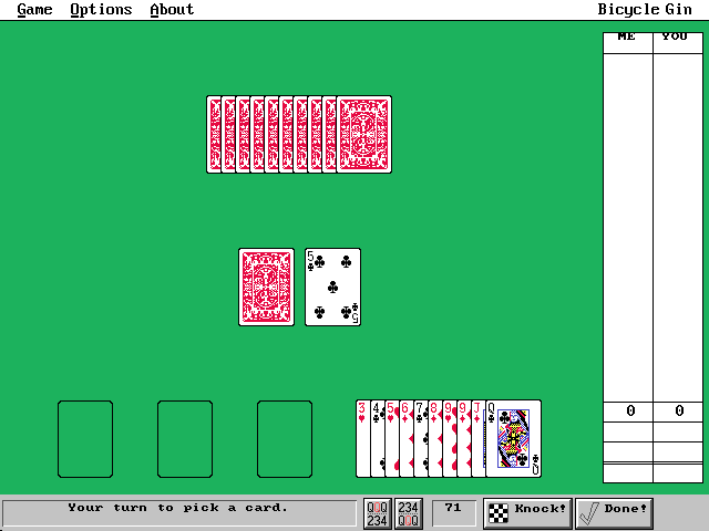 Gameplay of Bicycle Gin