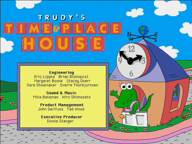 Title screen of Trudy's Time and Place House