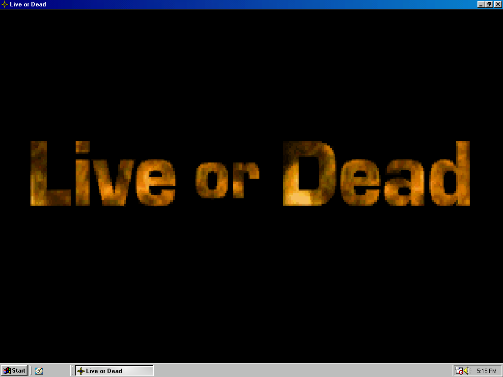 Title screen of Live or Die