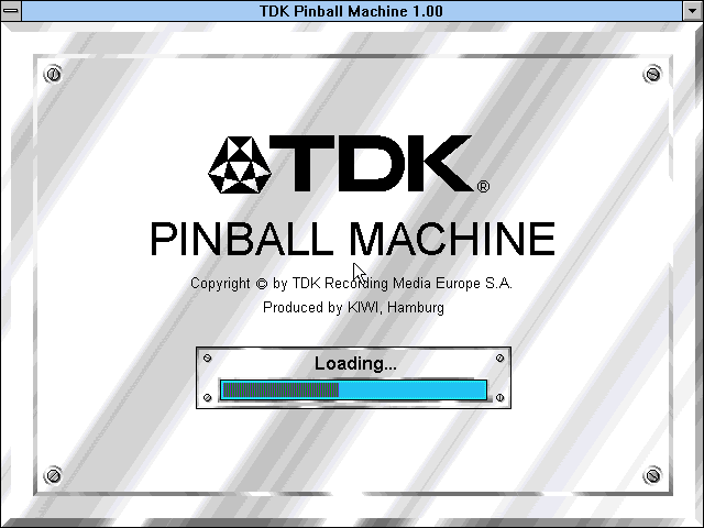 Title screen of TDK Pinball Machine