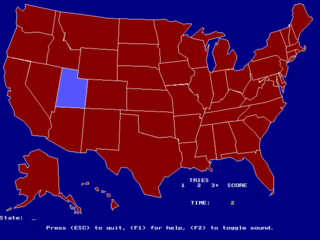Gameplay of United States Quiz