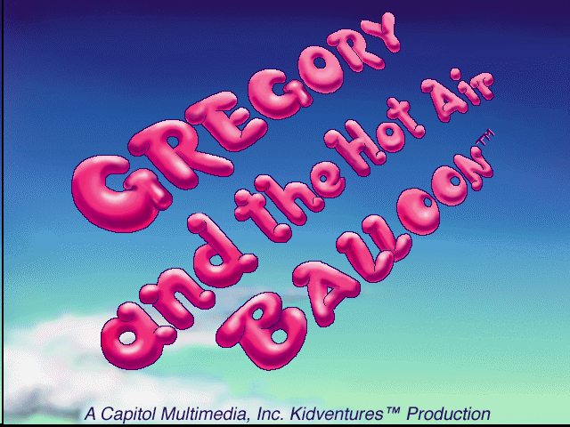 Title screen of Gregory and the Hot Air Balloon