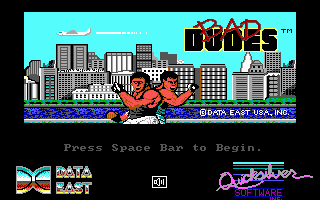 Title screen of Bad Dudes