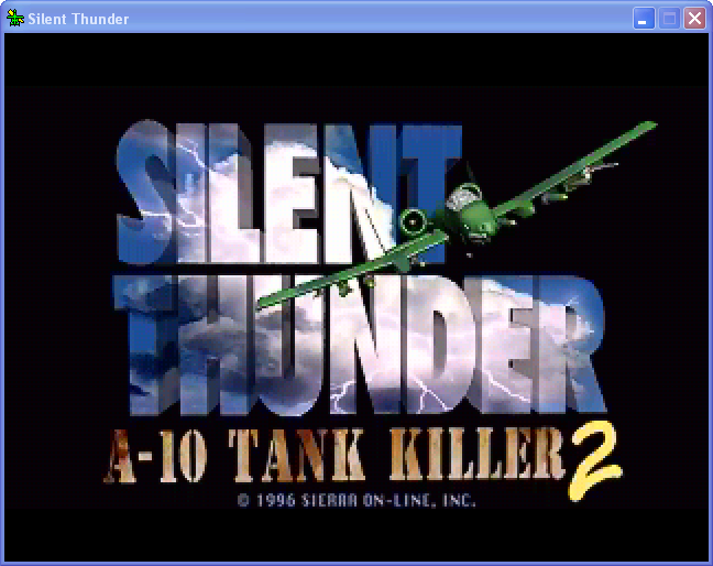 Title screen of Silent Thunder: A-10 Tank Killer II