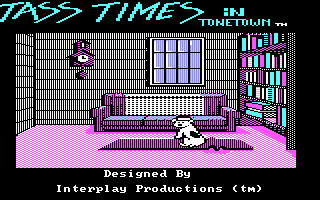 Title screen of Tass Times in Tonetown