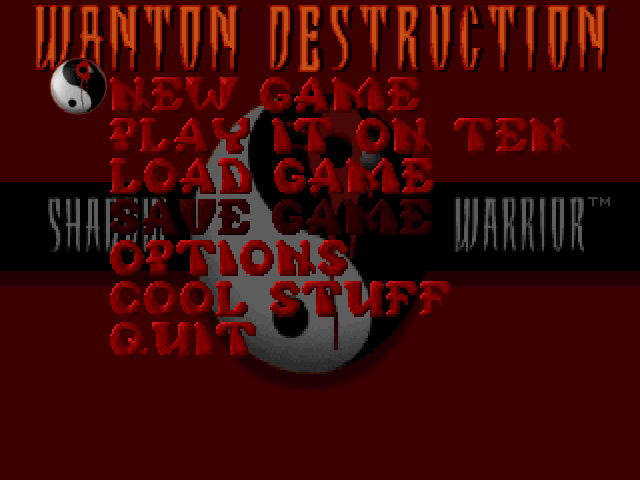 Title screen of Wanton Destruction