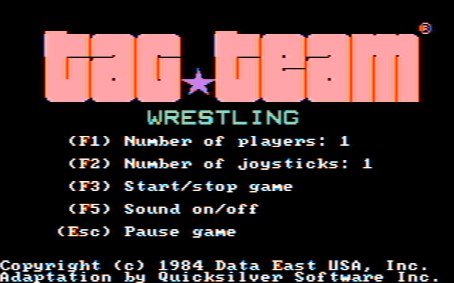 Title screen of Tag Team Wrestling