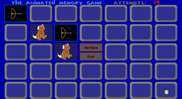 Gameplay of The Animated Memory Game
