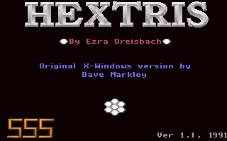 Title screen of Hextris