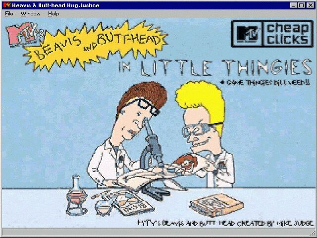 Title screen of Beavis and Butt-Head: Little Thingies