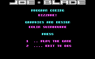 Title screen of Joe Blade