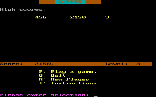 Title screen of Gapper