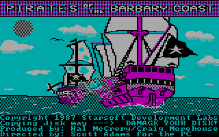 Title screen of Pirates of the Barbary Coast