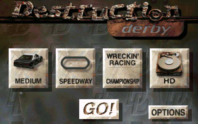 Title screen of Destruction Derby