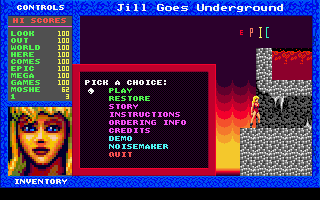 Title screen of Jill of the Jungle: Jill Goes Underground