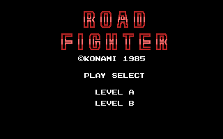Title screen of Road Fighter