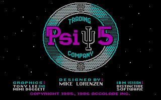Title screen of Psi-5 Trading Company