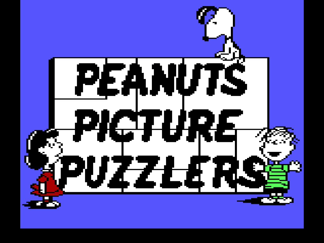 Title screen of Peanuts Picture Puzzlers
