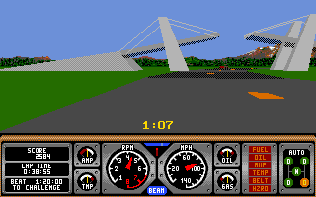 Gameplay of Hard Drivin'