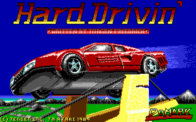 Title screen of Hard Drivin'