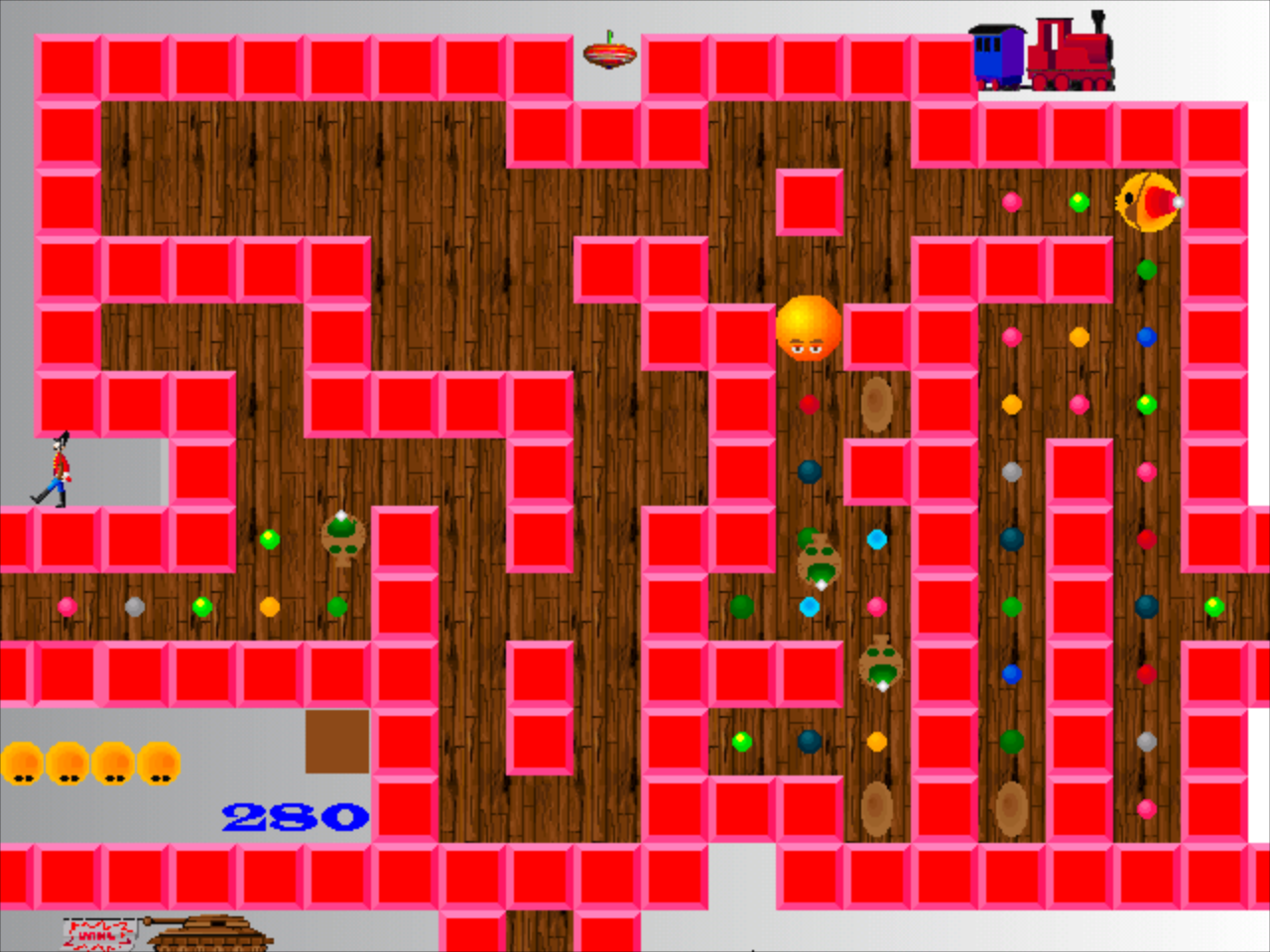 Gameplay of Pac-Guy: Christmas Edition
