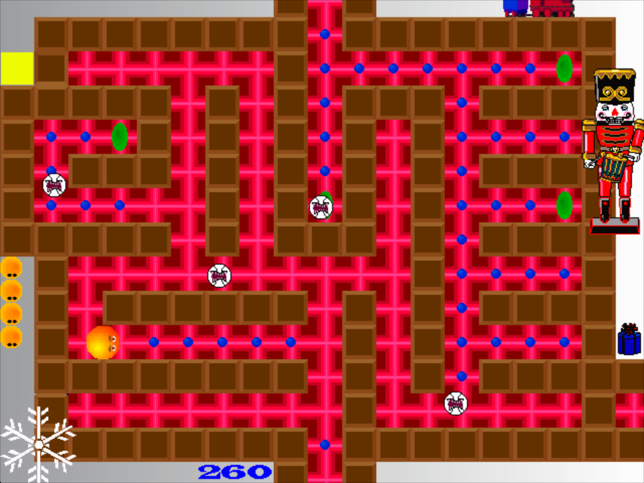 Gameplay of Pac-Guy: Christmas Edition