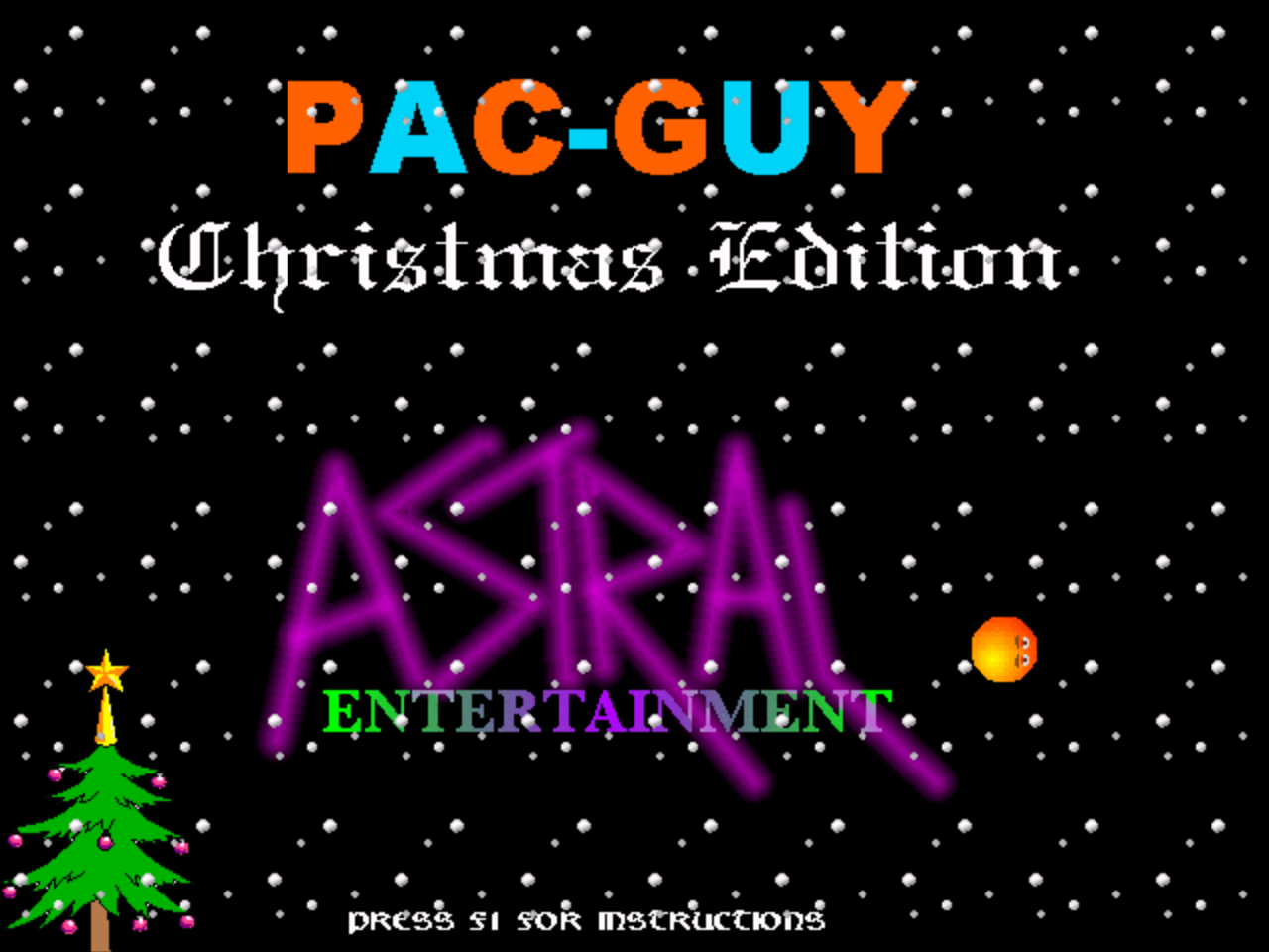 Title screen of Pac-Guy: Christmas Edition