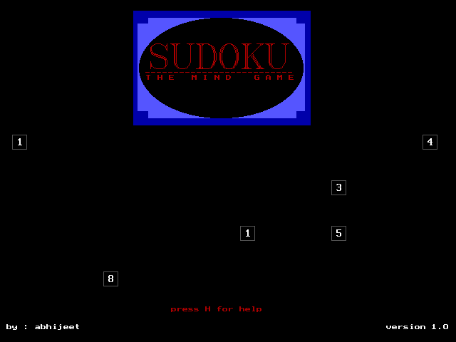 Title screen of Sudoku The Mind Game