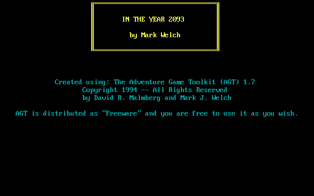 Title screen of Adventure Game Toolkit