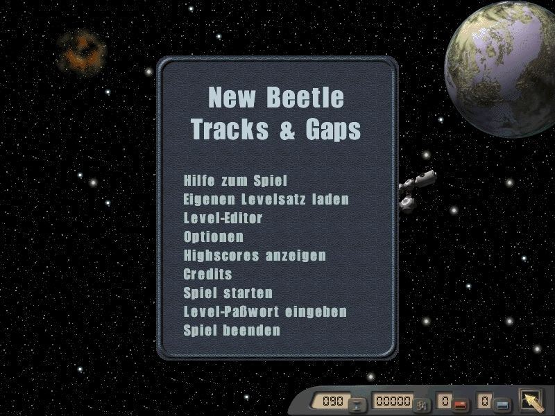 Title screen of New Beetle: Tracks and Gaps