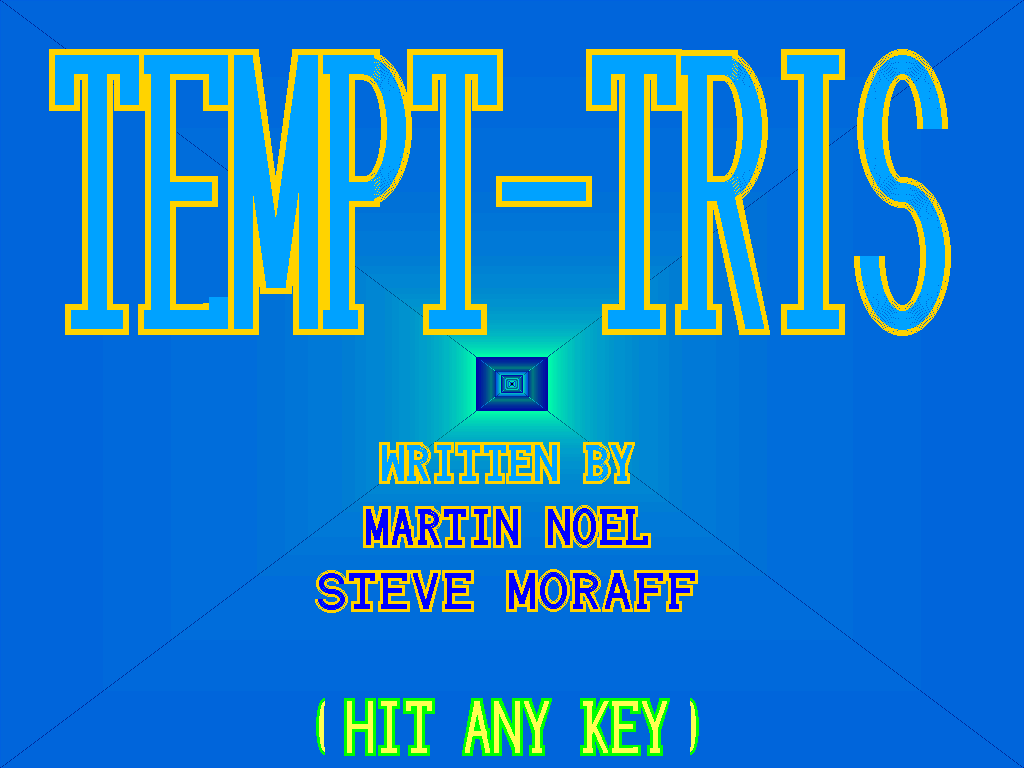 Title screen of Moraff's Tempt-Tris