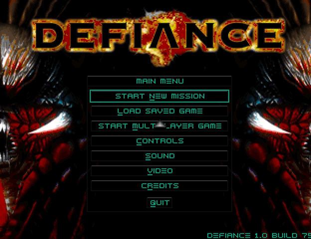 Title screen of Defiance