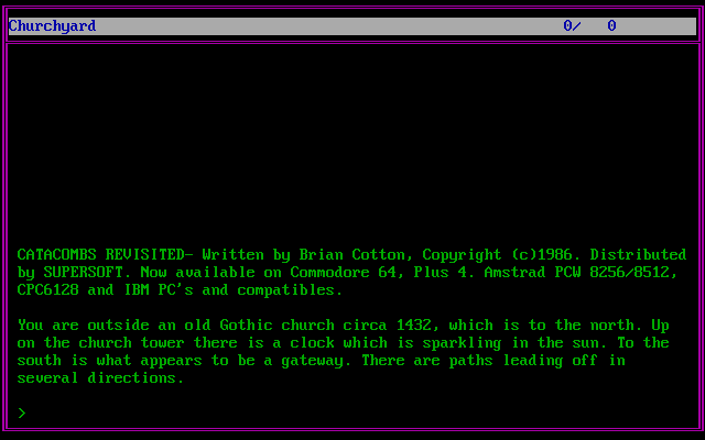 Title screen of Catacombs Revisited