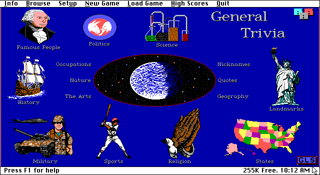 Title screen of General Trivia