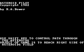 Title screen of Asteroid Pilot
