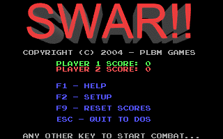 Title screen of SWAR!