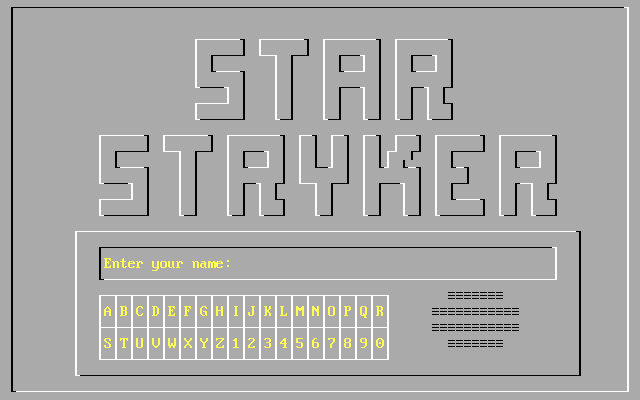 Title screen of Star Stryker