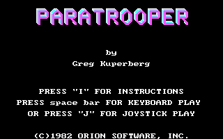 Title screen of Paratrooper