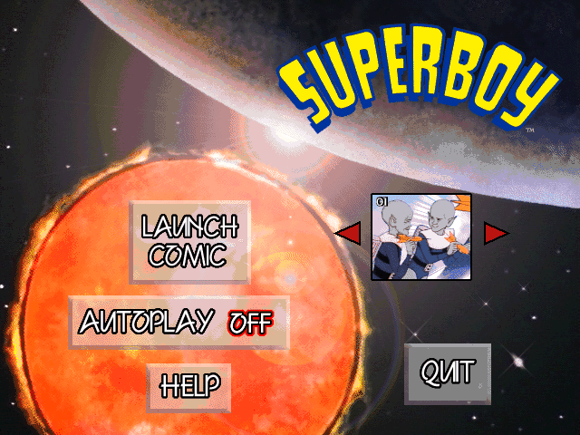 Title screen of Superboy: Spies from Outer Space