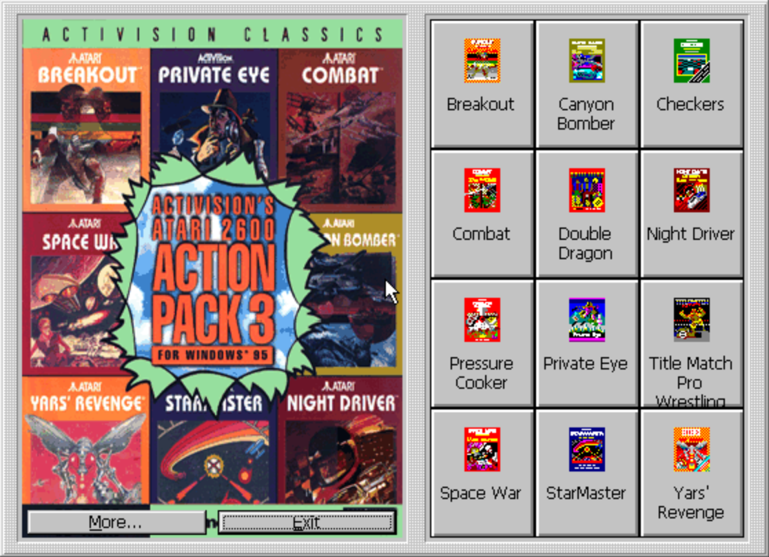 Title screen of Activision's Atari 2600 Action Pack 3
