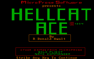 Title screen of Hellcat Ace