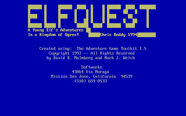 Title screen of Elf Quest