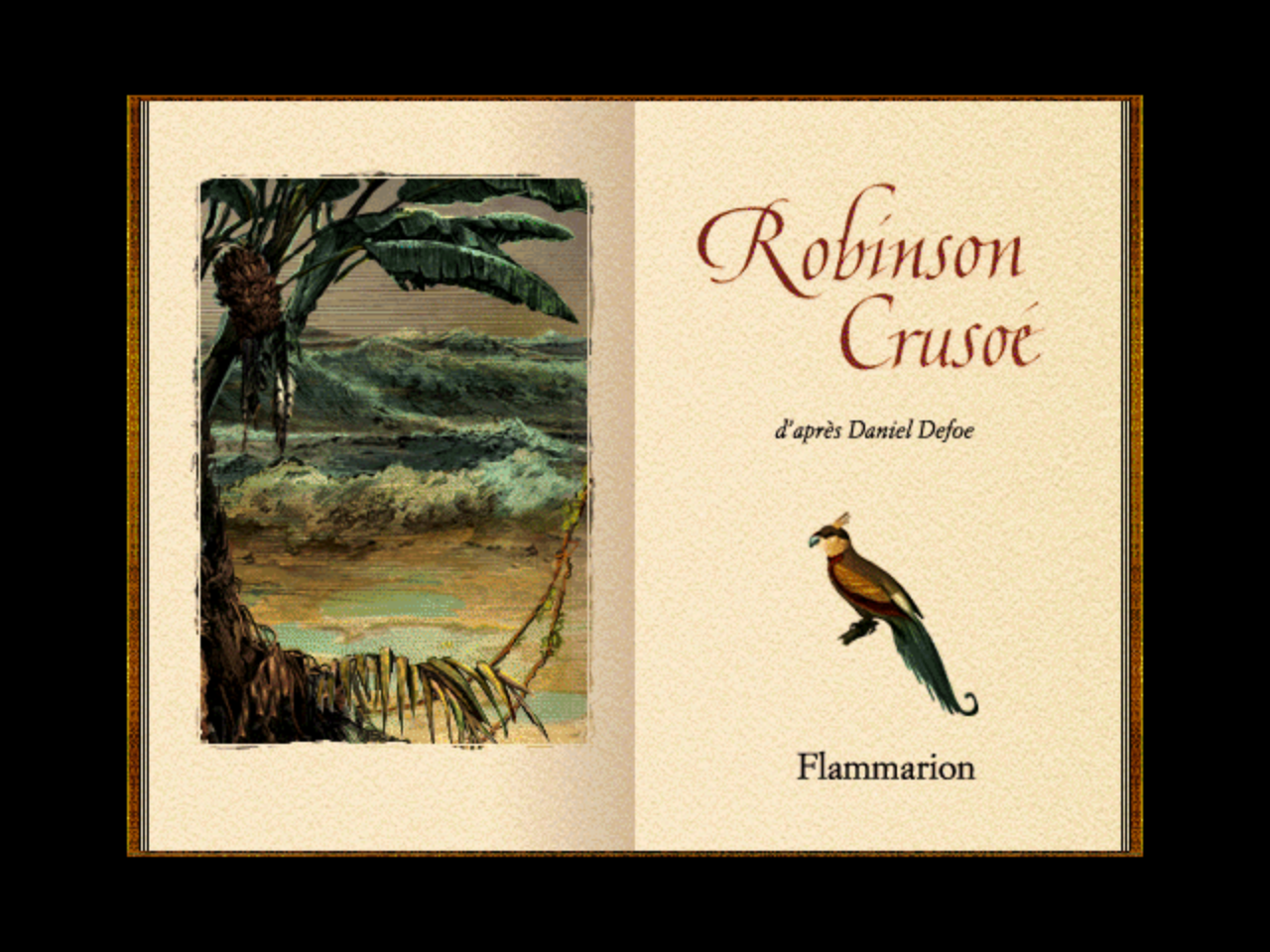 Title screen of Robinson Crusoe