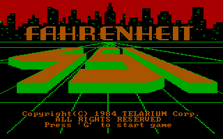 Title screen of Fahrenheit 451
