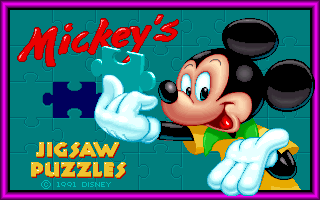 Title screen of Mickey's Jigsaw Puzzles