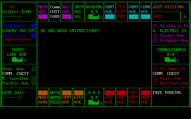 Title screen of Monopoly 1985