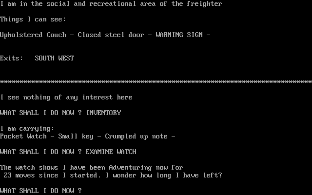 Gameplay of Mysterious Adventure No. 5: Escape from Pulsar 7