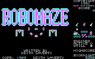 Title screen of RoboMaze: The Basement