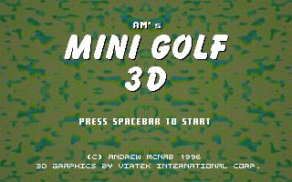 Title screen of AM's Mini Golf 3D